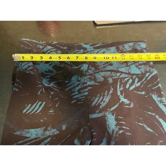 Soft Surrounding Blue Black Tropical Pattern Athletic Yoga Pants Sz M - Picture 5 of 10